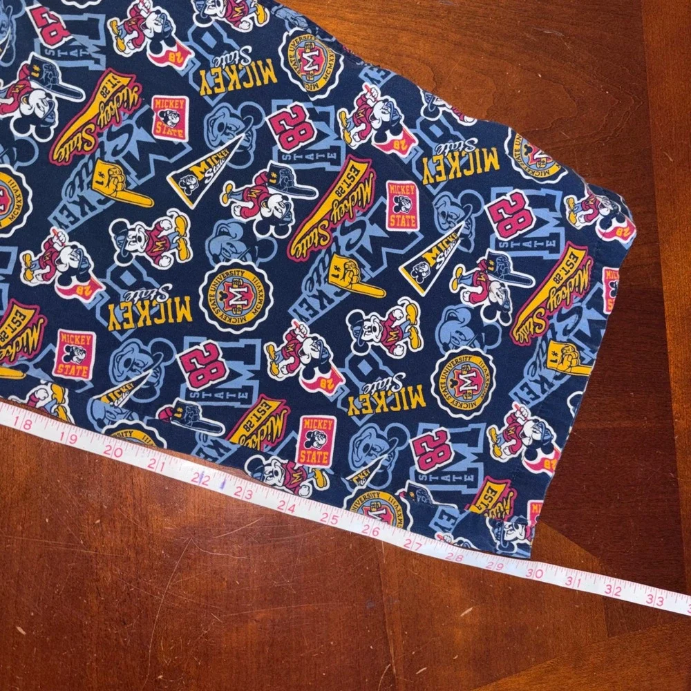 Disney Parks | Mens XL Mickey State Collegiate Pajama Pants | Navy Blue‎ Cotton